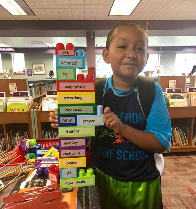 He built a silly sentence.