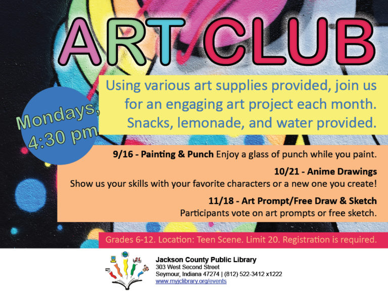 Art Club for Teens Jackson County Public Library